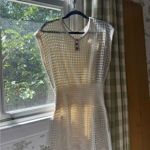 White Knit Cover-Up Dress